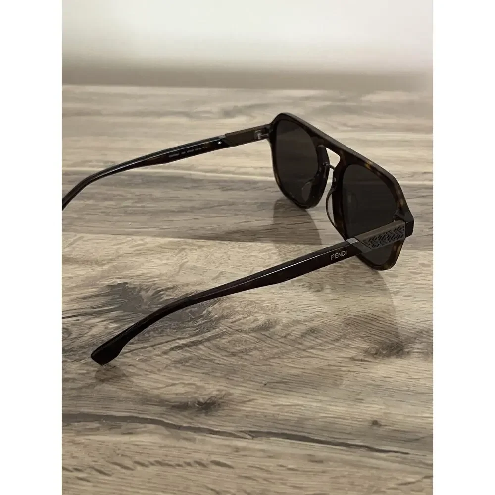 Fendi Aviator Sunglasses Havana Tortoise Ff Logo Fe40026U 52A